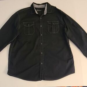 Michael Brandon black button up shirt